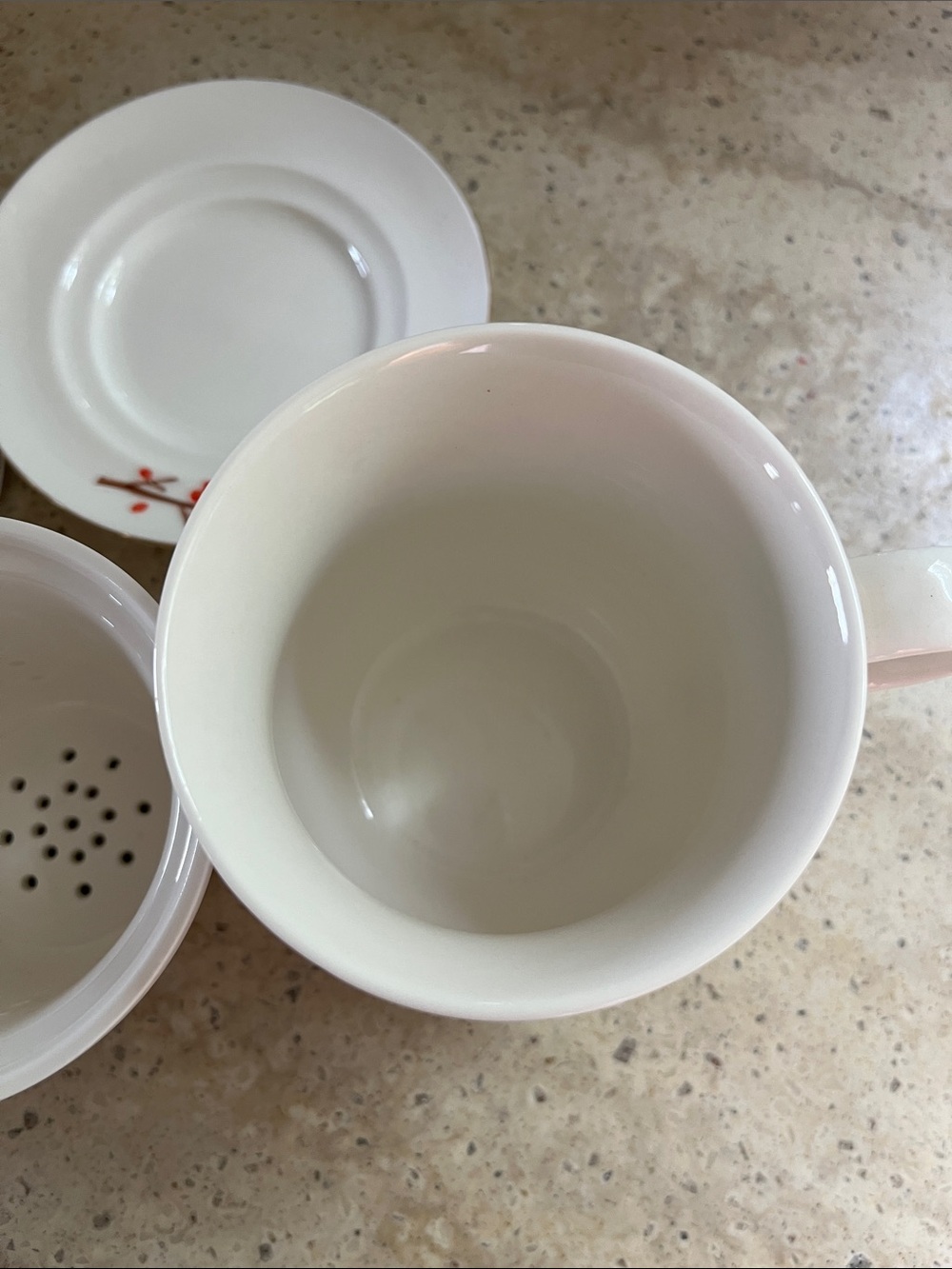 Teavana Okura Ume Blossom Infuser Mug — Red, White, Brown - Picture 4 of 5